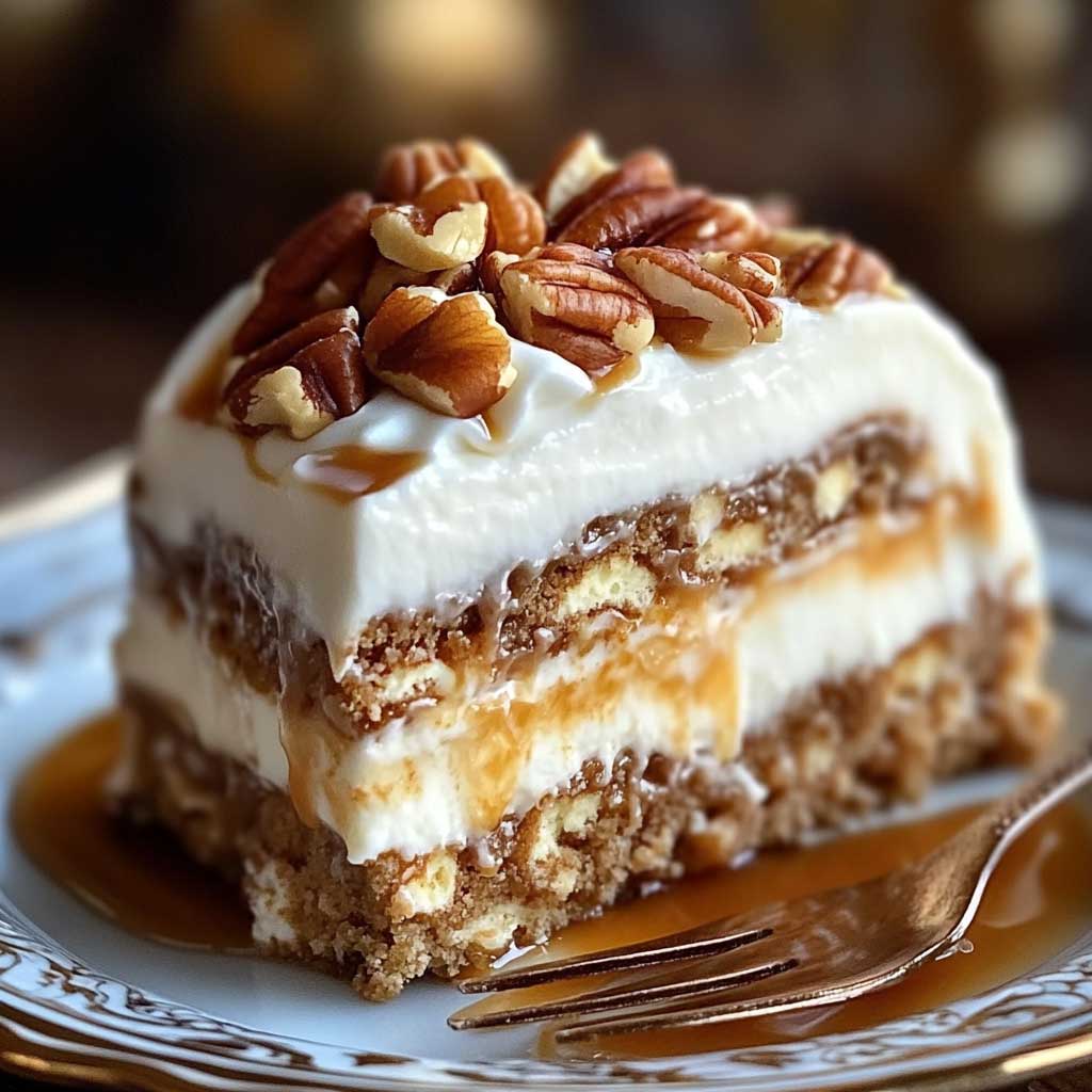 Butter Pecan Praline Poke Cake