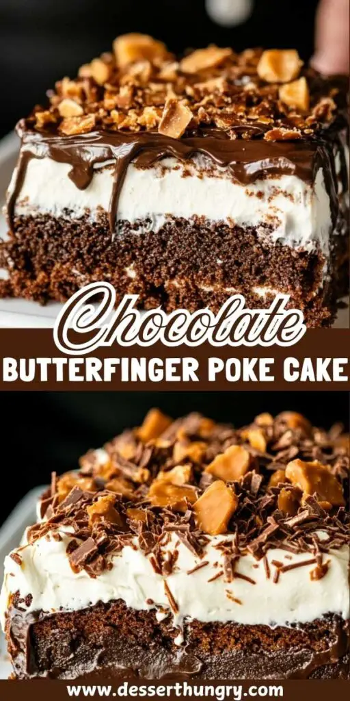 Chocolate Butterfinger Poke Cake Recipe