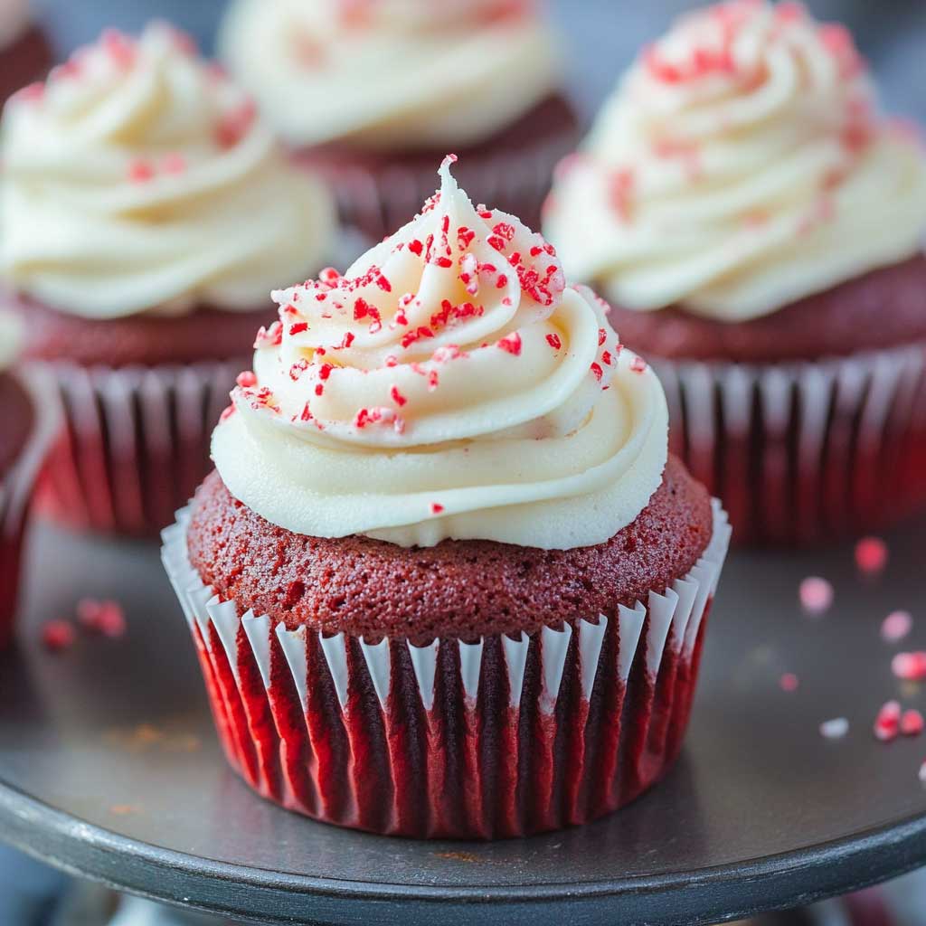 Red Velvet Peppermint Cupcake