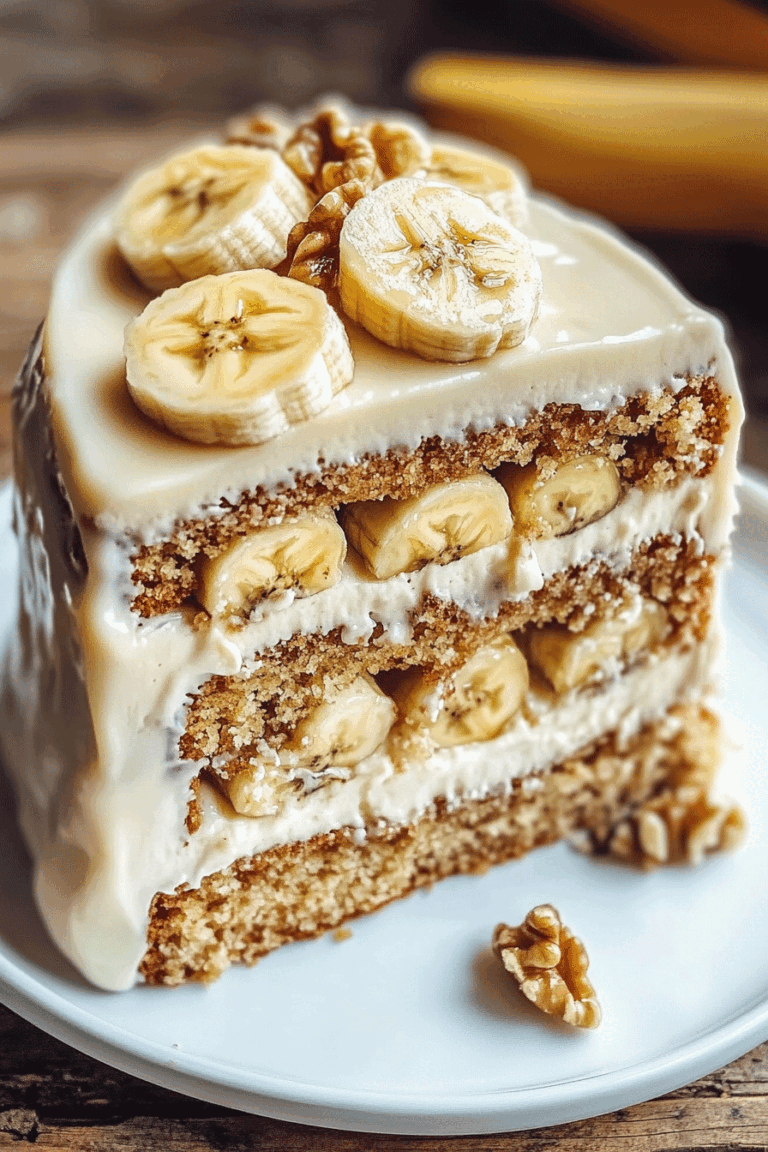 Banana Walnut Cream Cake