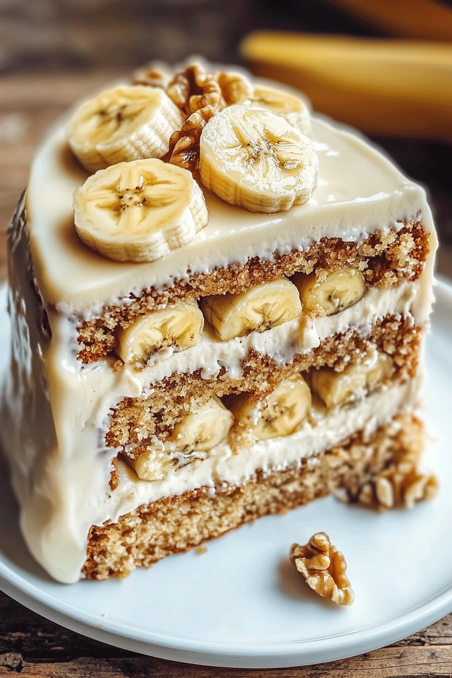 Banana Walnut Cream Cake