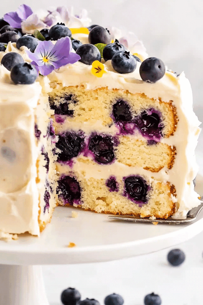 Blueberry Cake with Lemon Cream Cheese Frosting