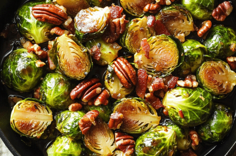Brussels Sprouts with Maple Bourbon Sauce