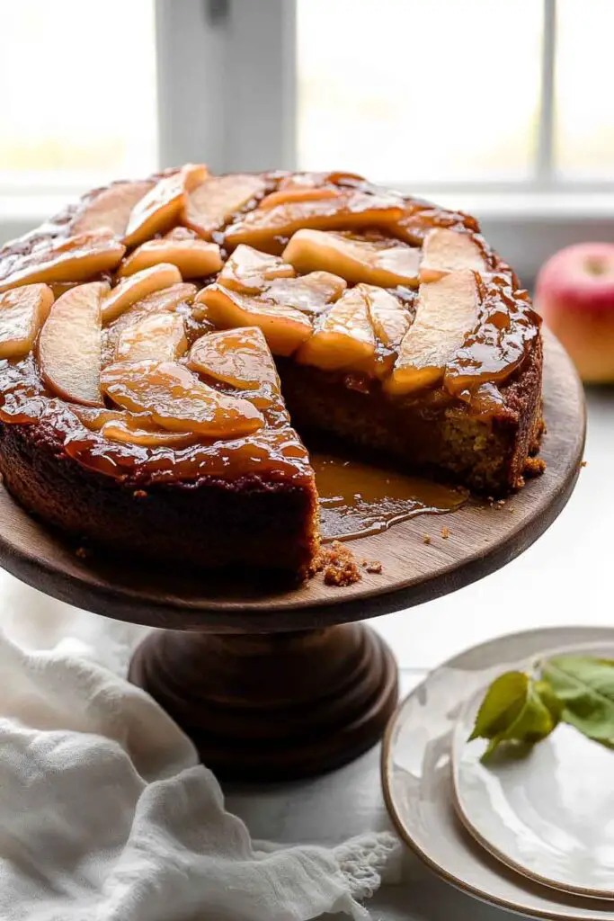 Caramel Apple Down Cake