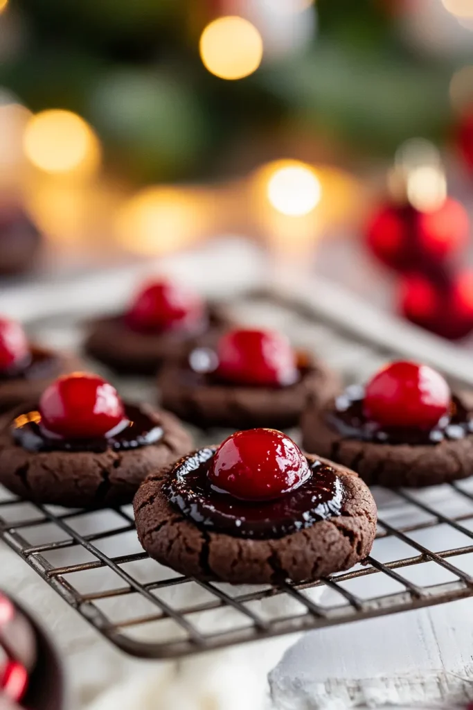 How to Make Chocolate Cherry Thumbprint Cookies
