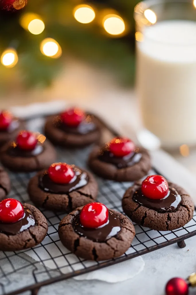 Ingredients for the Chocolate Cherry Thumbprint Cookies