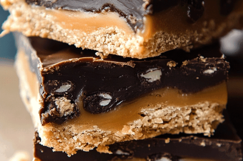 Chocolate Chip Cookie Dough Billionaire Bars