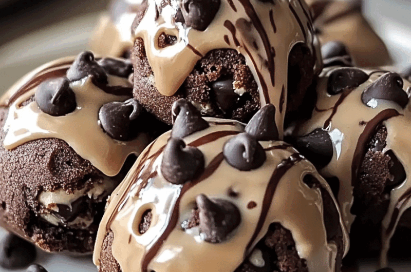 Chocolate Chip Cookie Dough Brownie Bombs