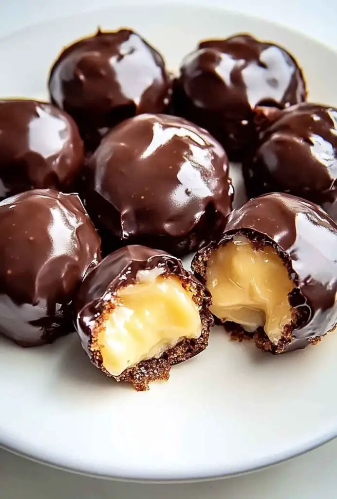 Chocolate Covered Banana Pudding Stuffed Puffs