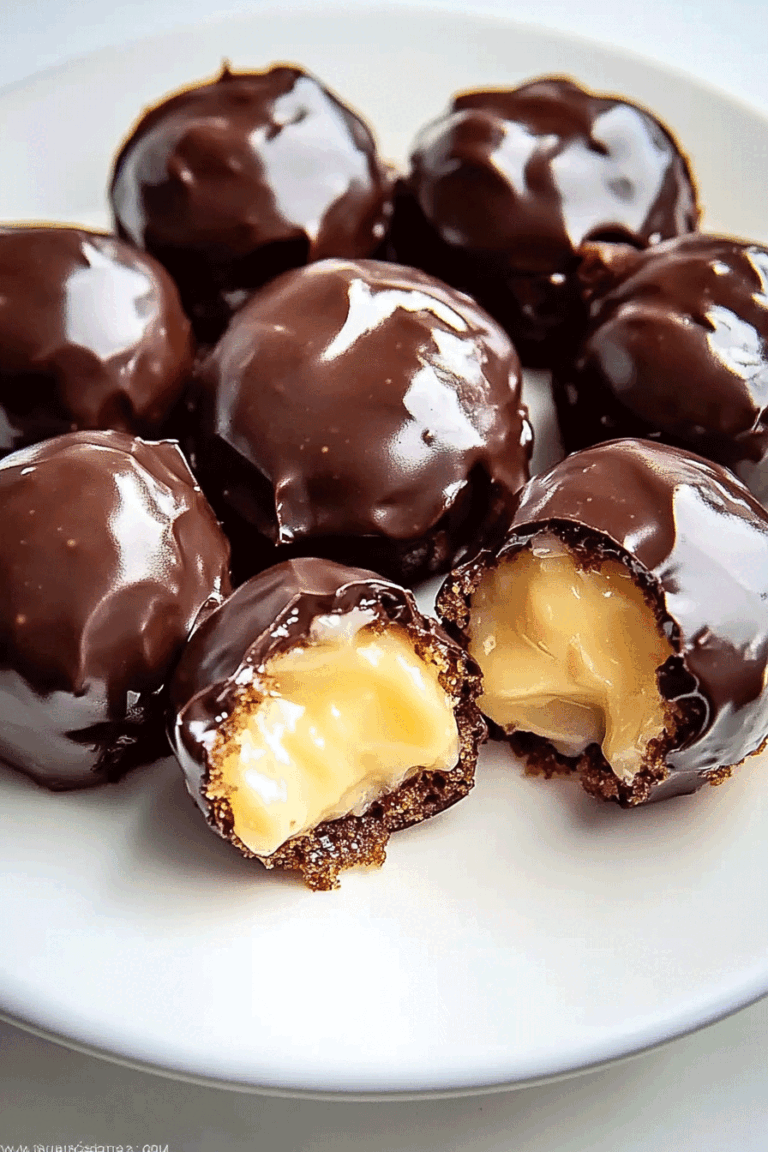 Chocolate Covered Banana Pudding Stuffed Puffs