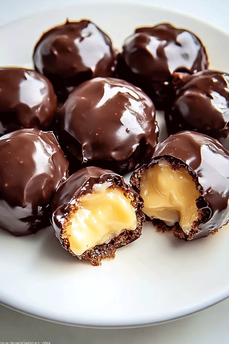 Chocolate Covered Banana Pudding Stuffed Puffs