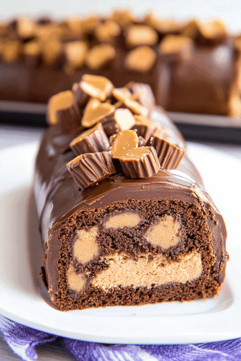 Chocolate Peanut Butter Cake Roulade