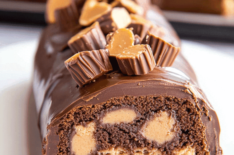 Chocolate Peanut Butter Cake Roulade