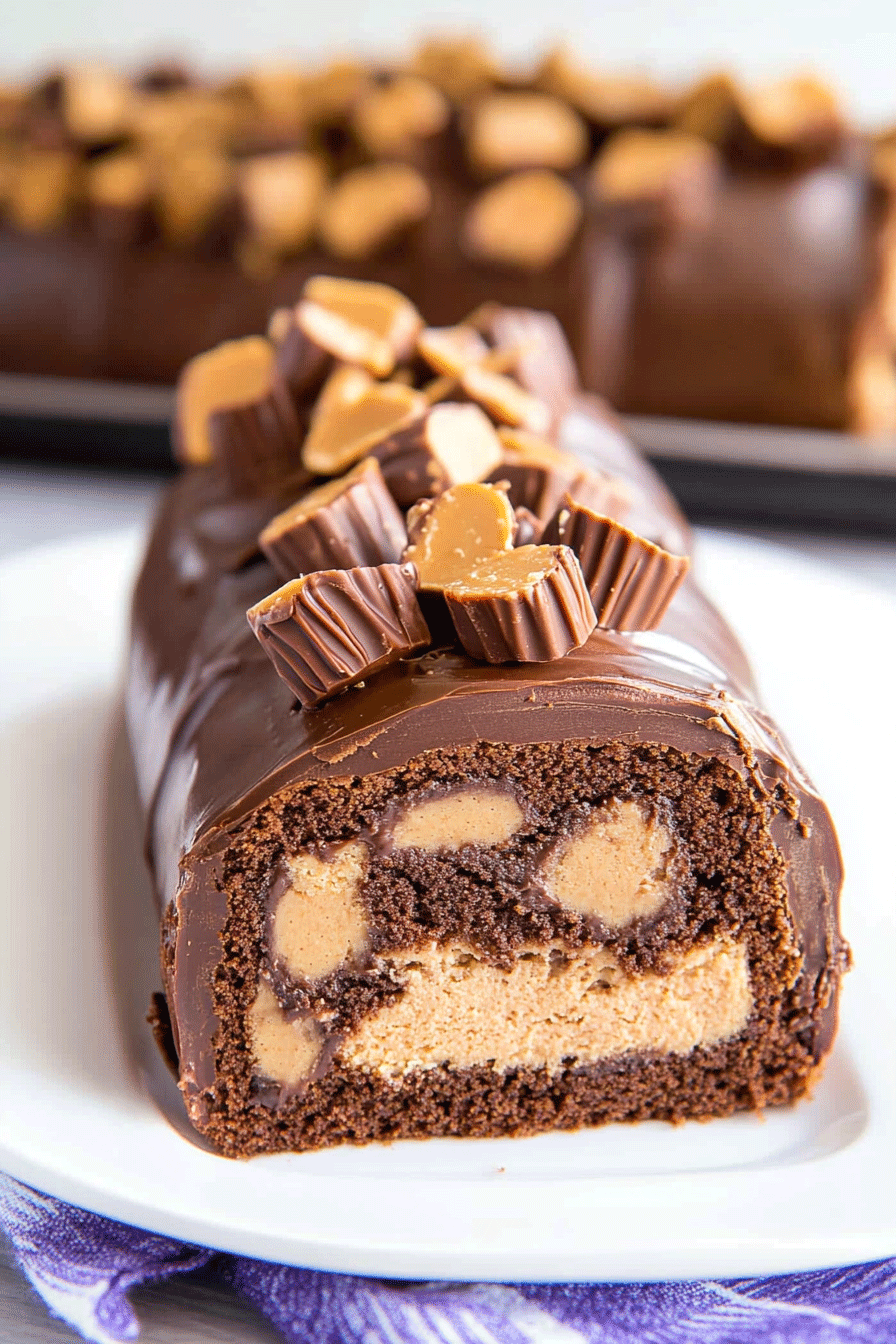Chocolate Peanut Butter Cake Roulade
