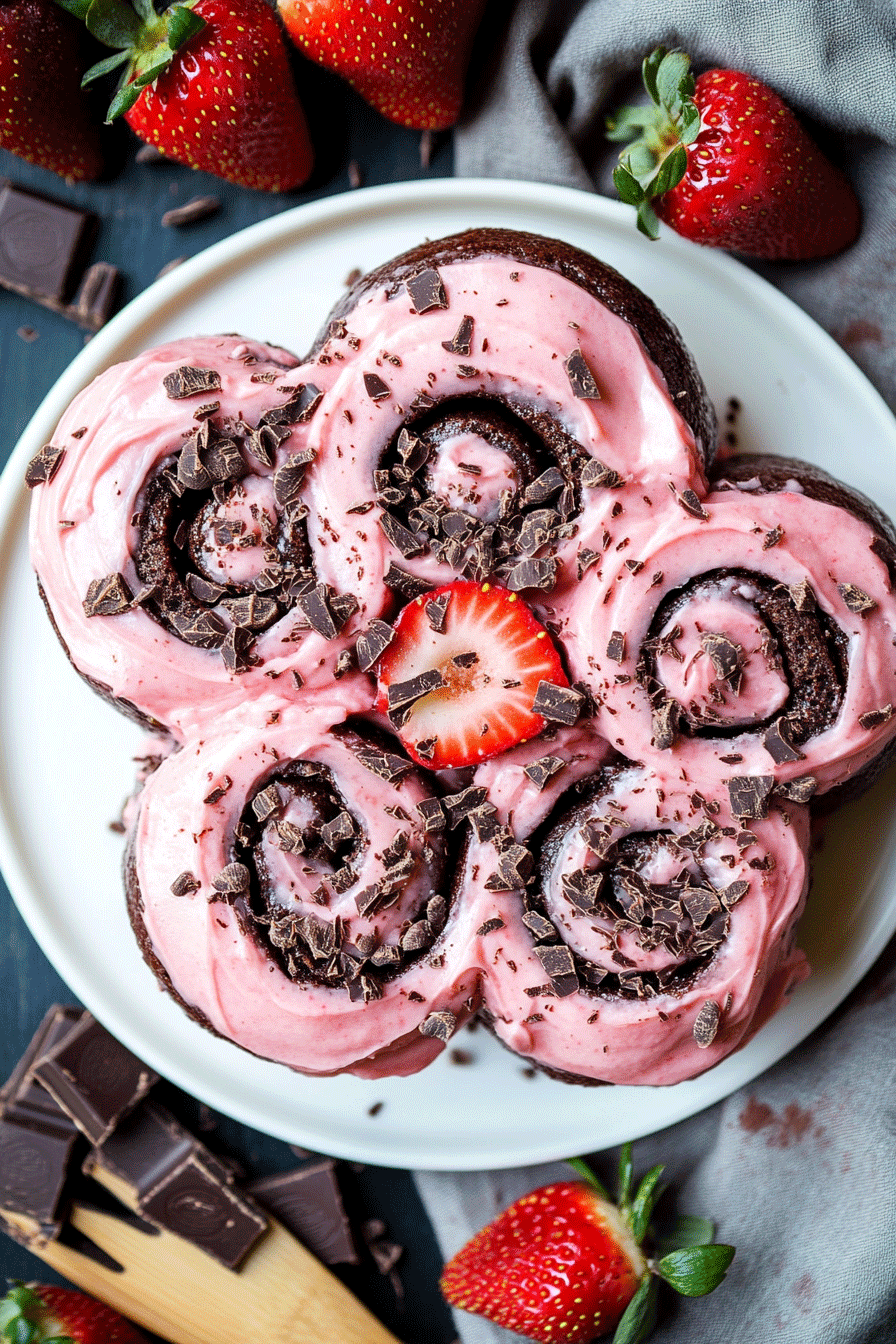 chocolate Rolls Strawberry Cream Cheese Frosting