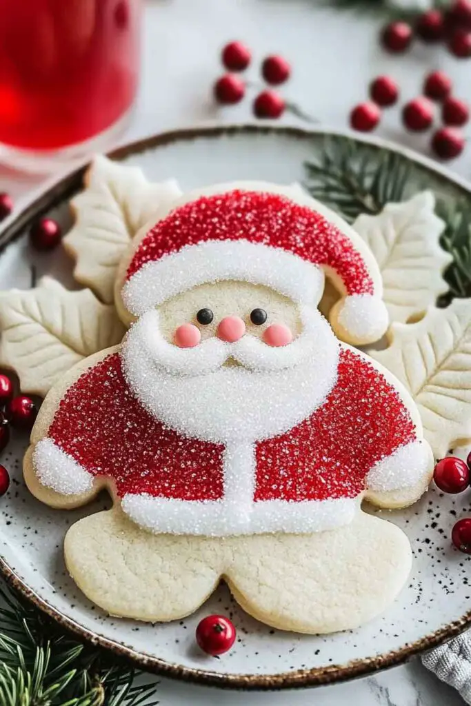 christmas Santa Suit Sugar Cookies
