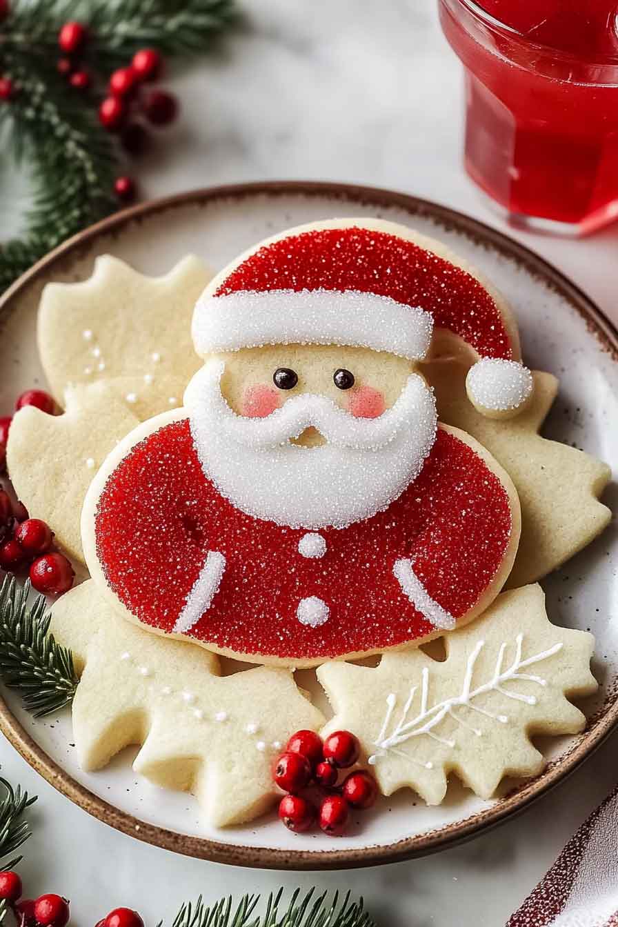 christmas Santa Suit Sugar Cookies