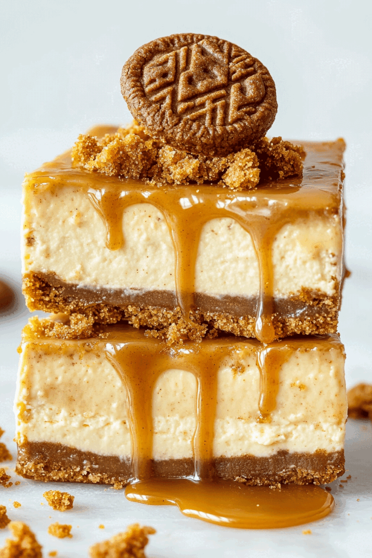 Cookie Butter Caramel Cheesecake Slice