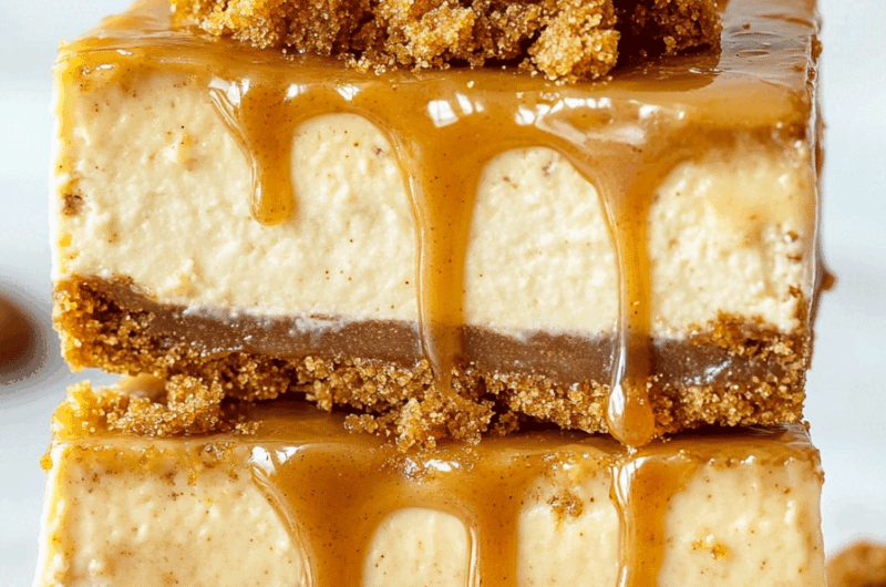 Cookie Butter Caramel Cheesecake Slice