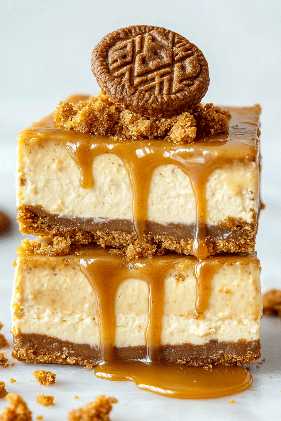 Cookie Butter Caramel Cheesecake Slice
