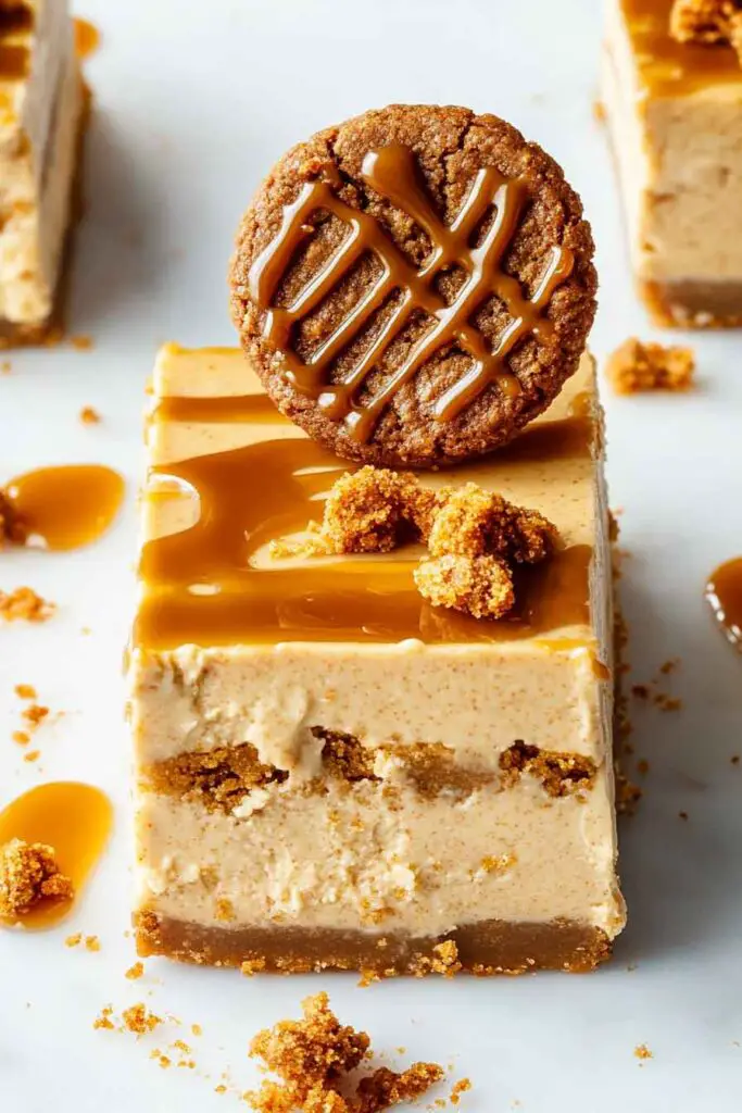Cookie Butter Caramel Cheesecake Slice