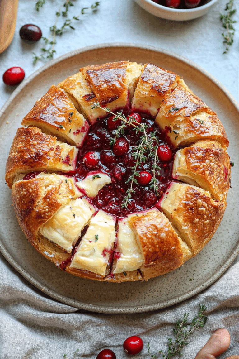 Cranberry Baked Brie Bread Bowl
