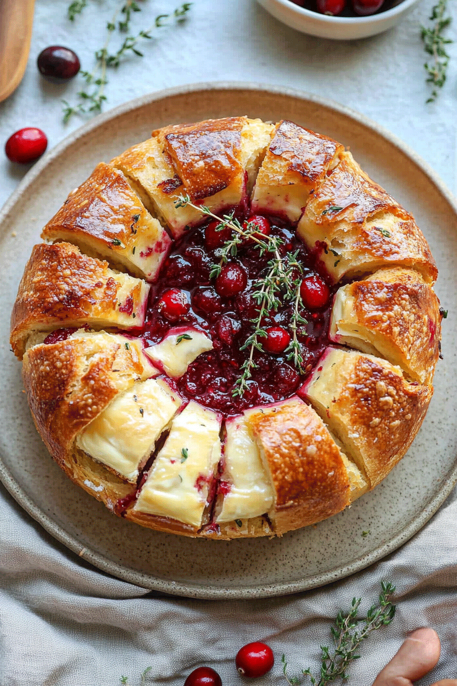 Cranberry Baked Brie Bread Bowl