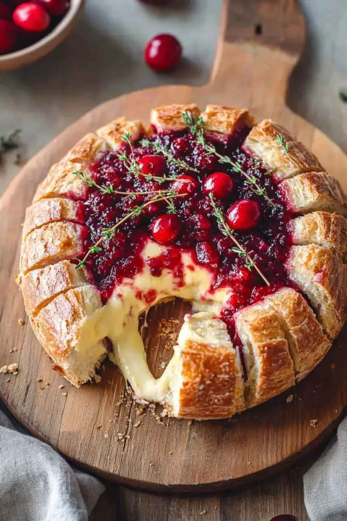 How to Serve Cranberry Baked Brie Bread Bowl