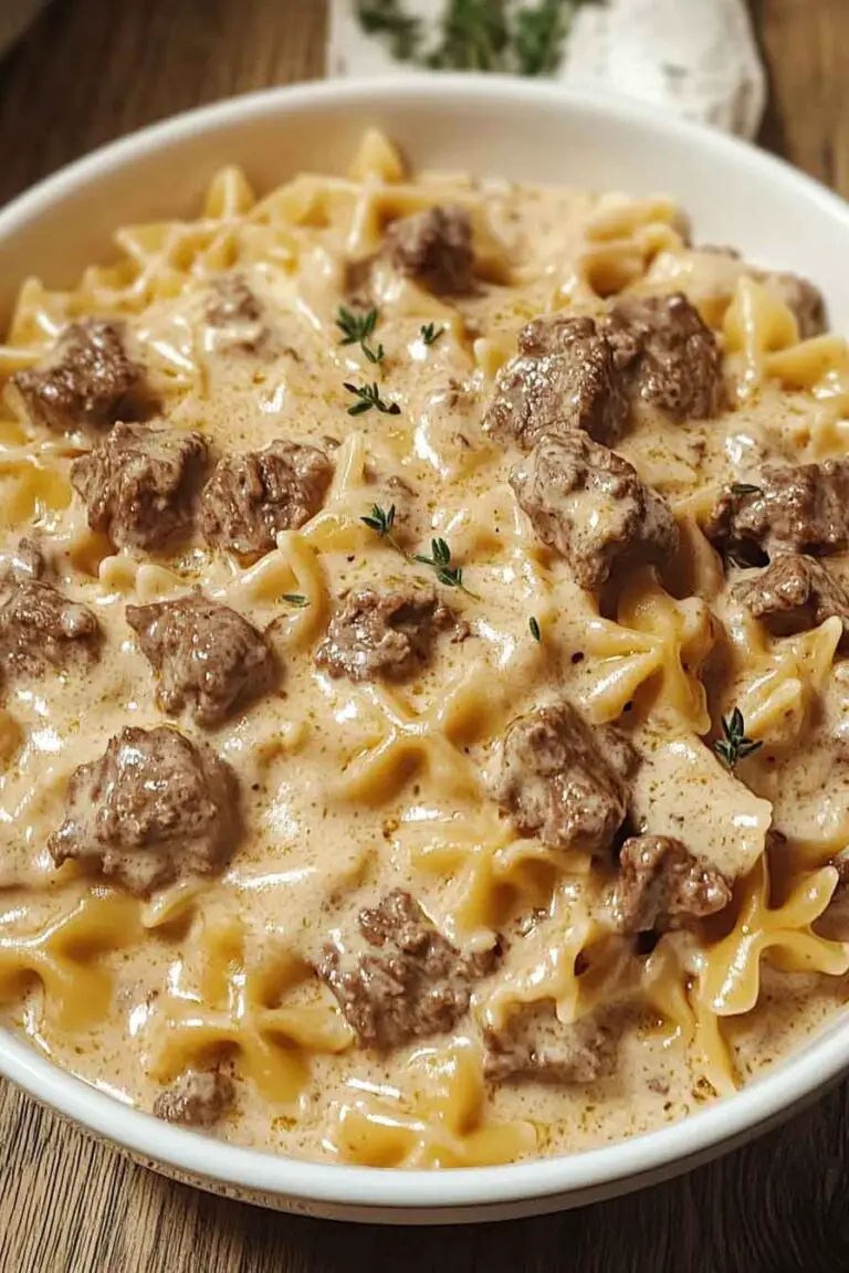 Creamy Velveeta Beef Bowtie Pasta