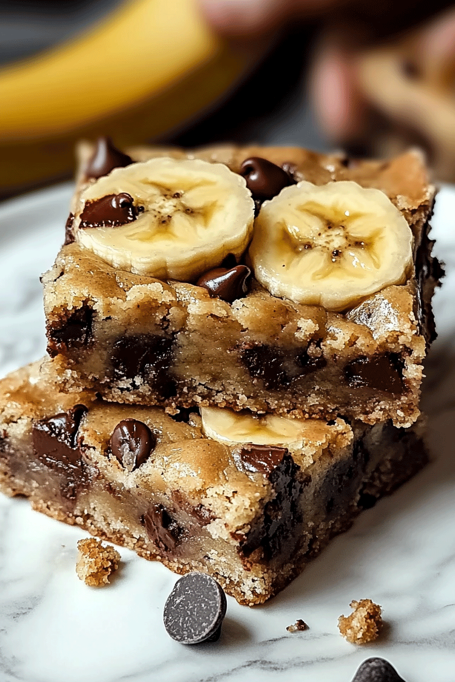 Decadent Banana Chocolate Chip Bars