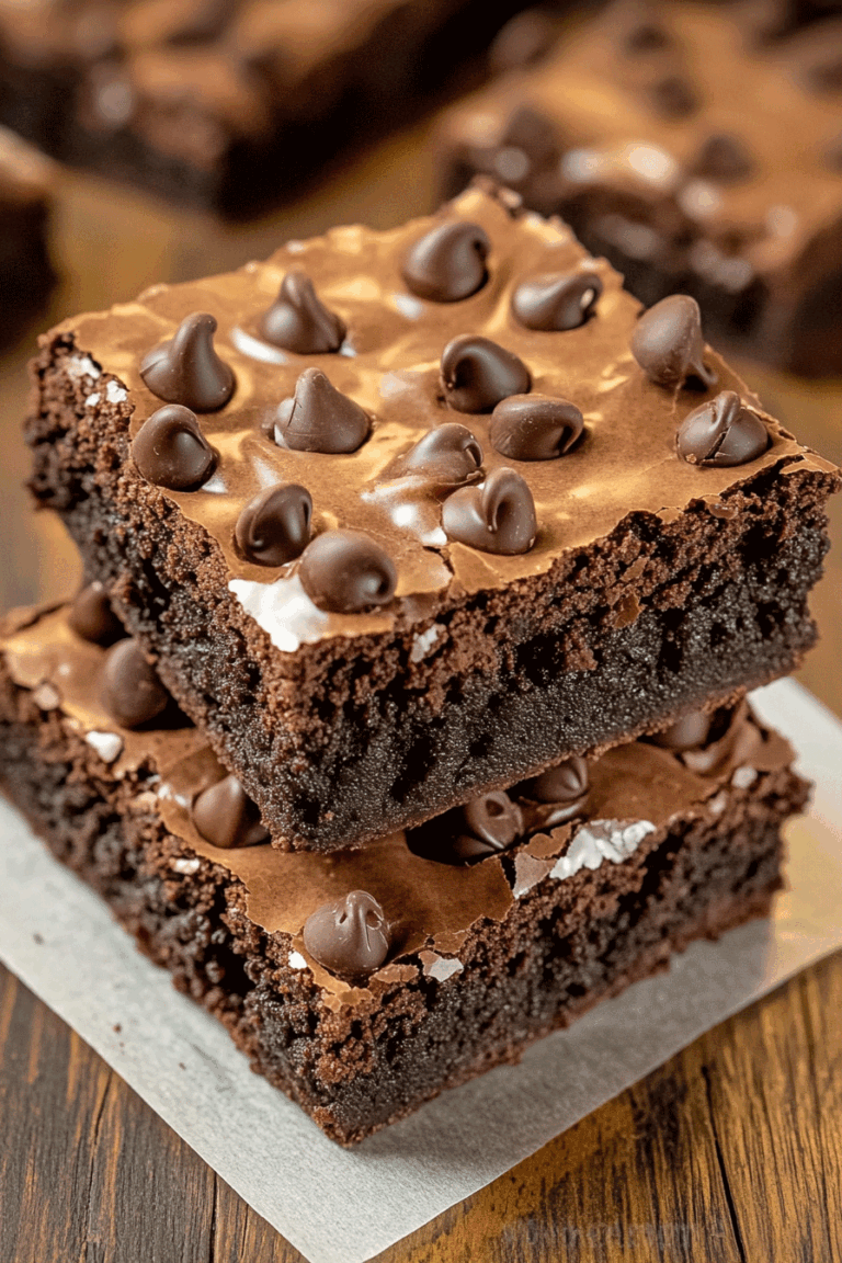 Fudgy Chocolate Chip Brownie Squares