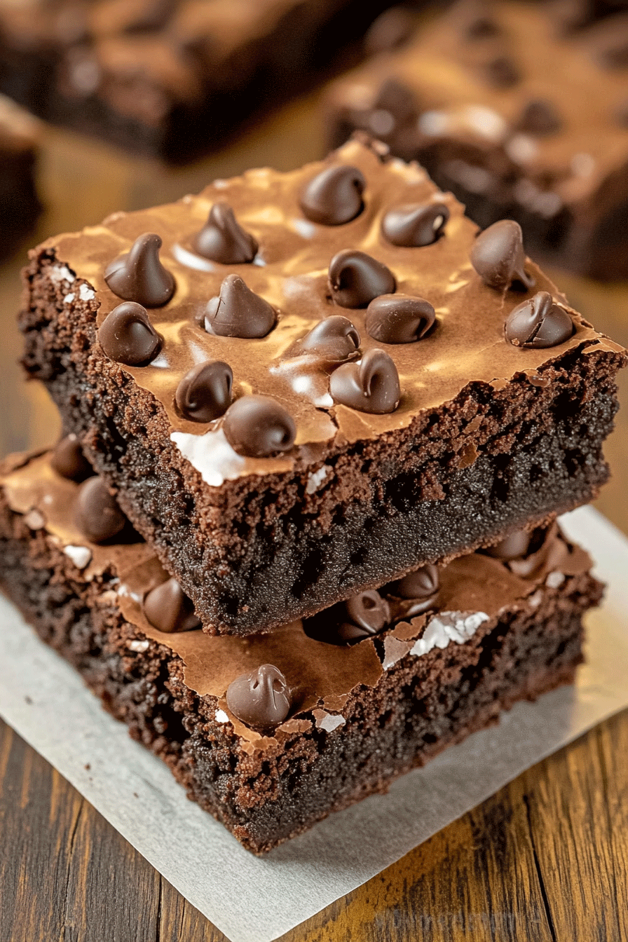 Fudgy Chocolate Chip Brownie Squares
