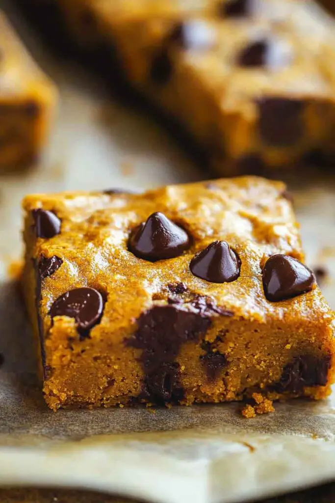 Fudgy Pumpkin Chocolate Chip Bars
