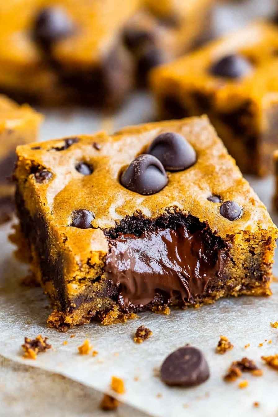 Fudgy Pumpkin Chocolate Chip Bars