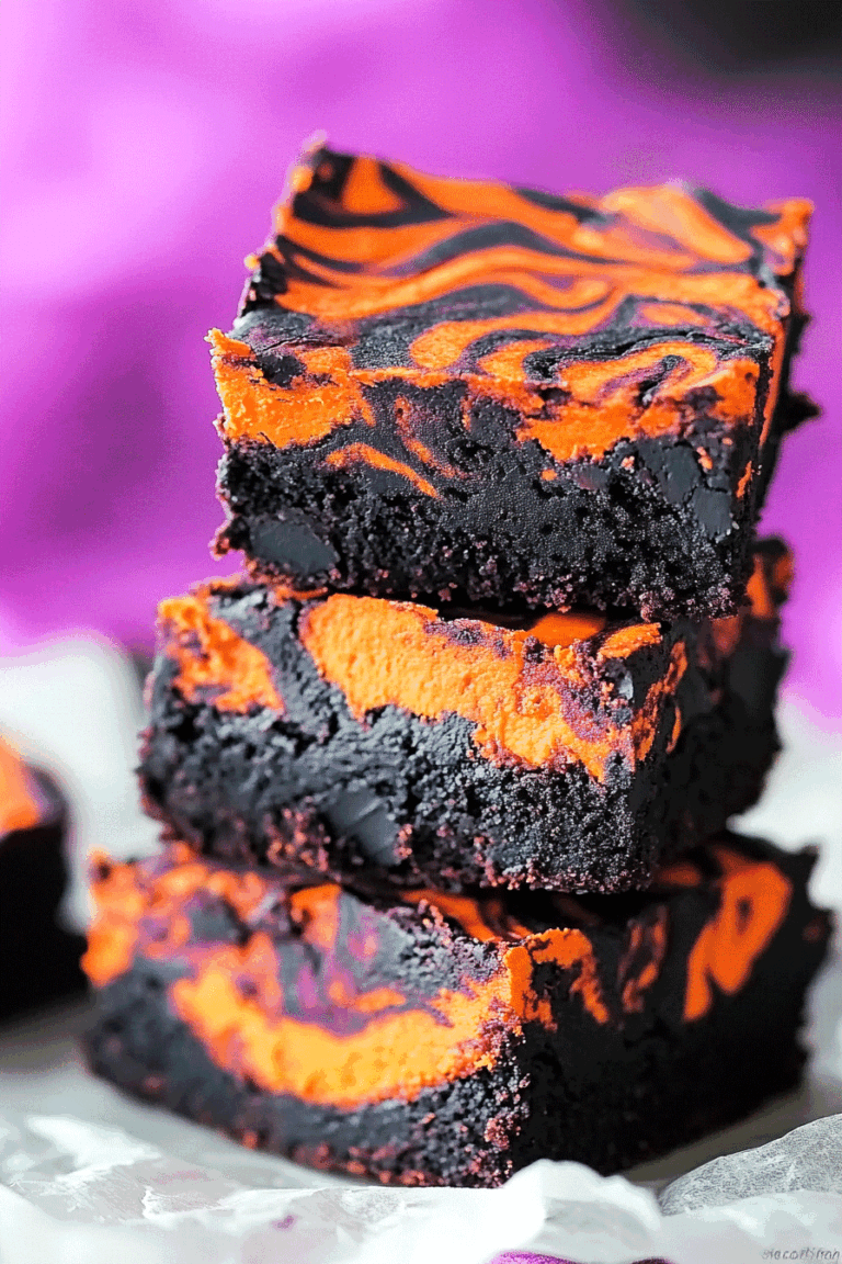 Halloween Cream Cheese Swirl Brownies