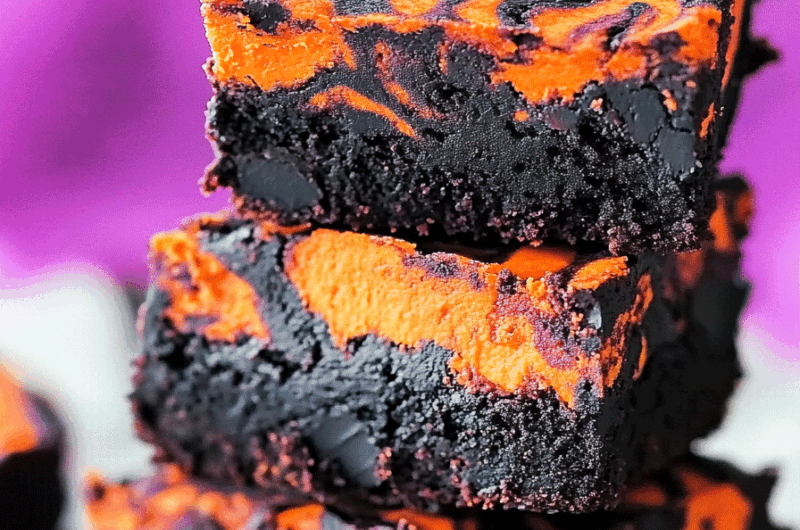 Halloween Cream Cheese Swirl Brownies