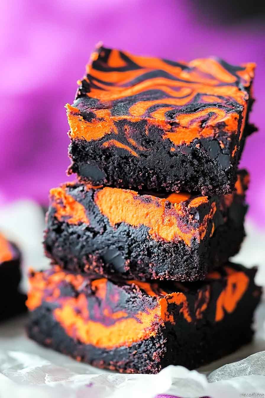Halloween Cream Cheese Swirl Brownies