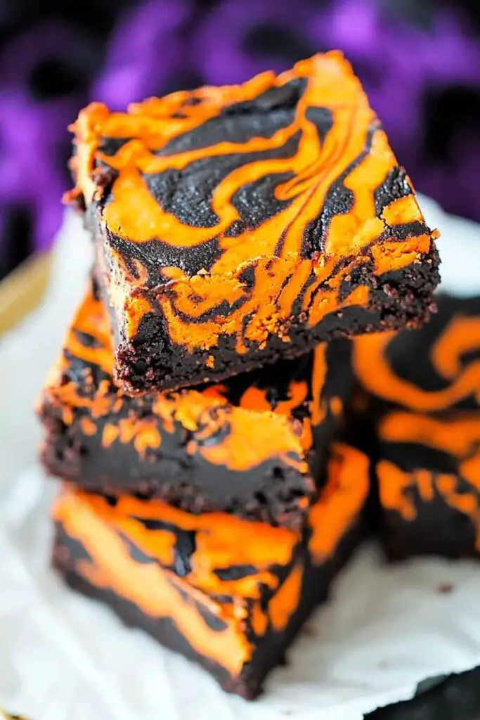 How to Make Halloween Cream Cheese Swirl Brownies 