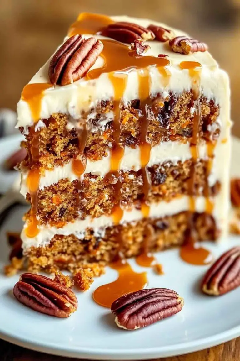 Heavenly Caramel Pecan Carrot Cake