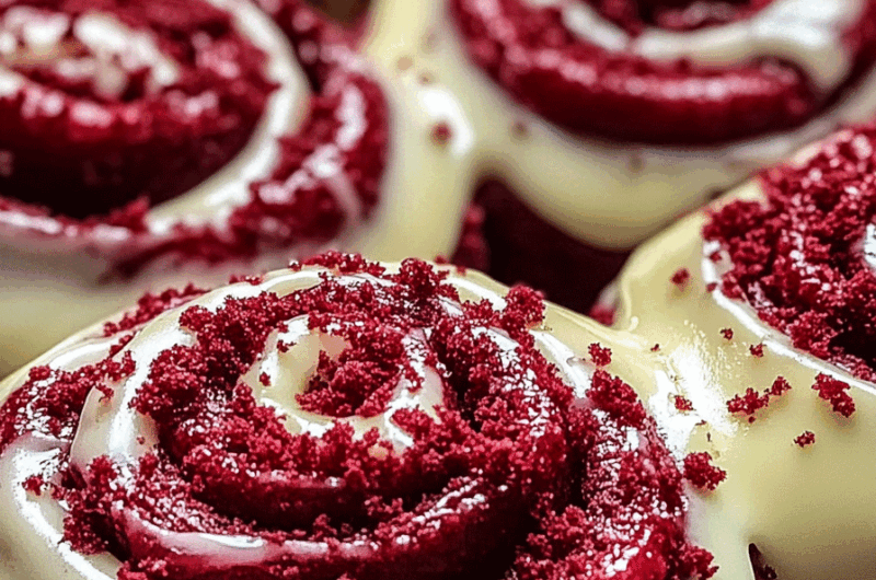 Heavenly Red Velvet Cinnamon Rolls