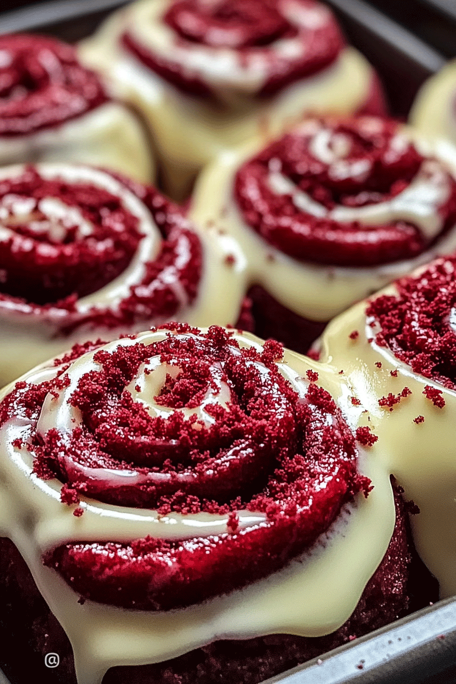 Heavenly Red Velvet Cinnamon Rolls