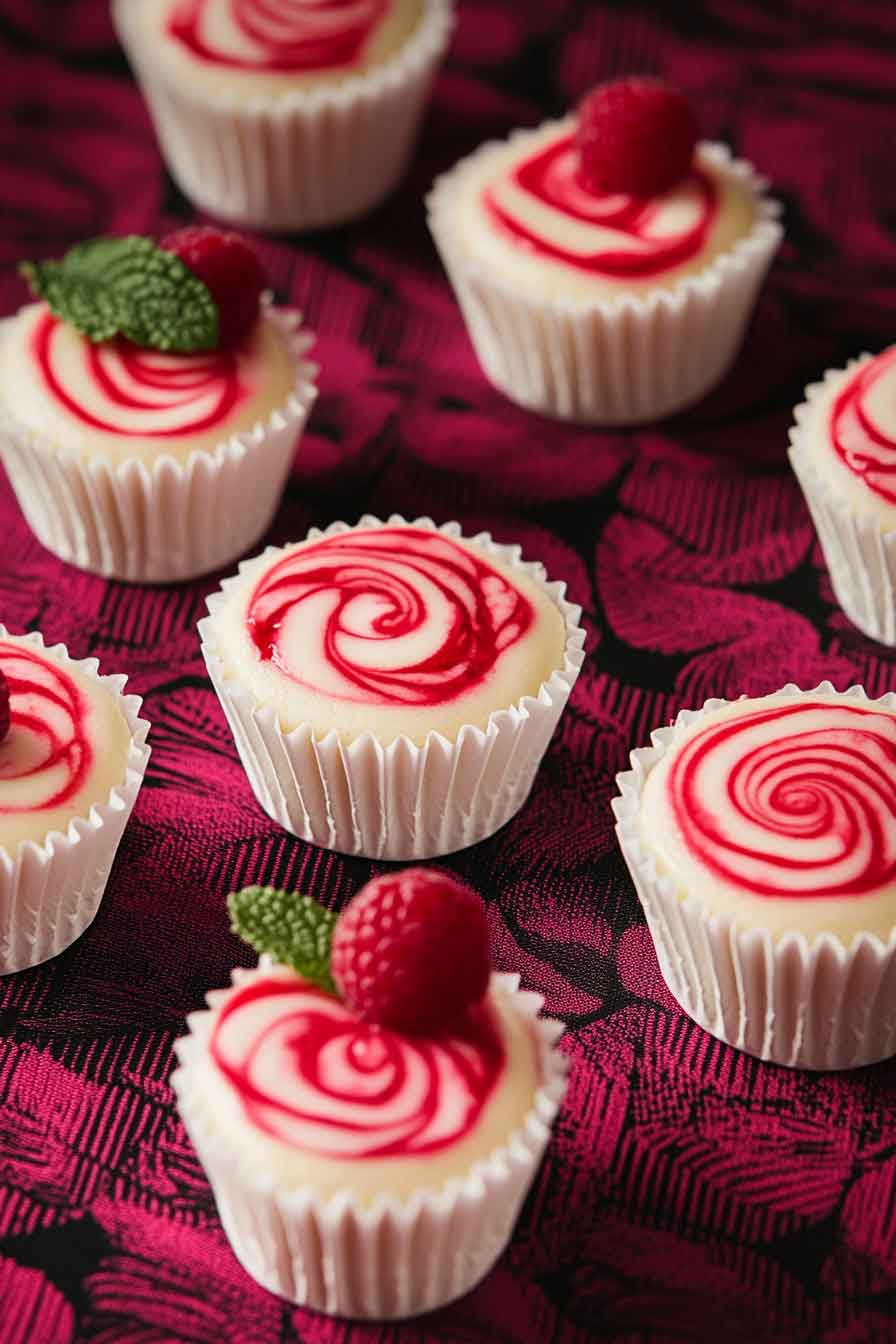 homemade Raspberry Swirl Cheesecake Bites