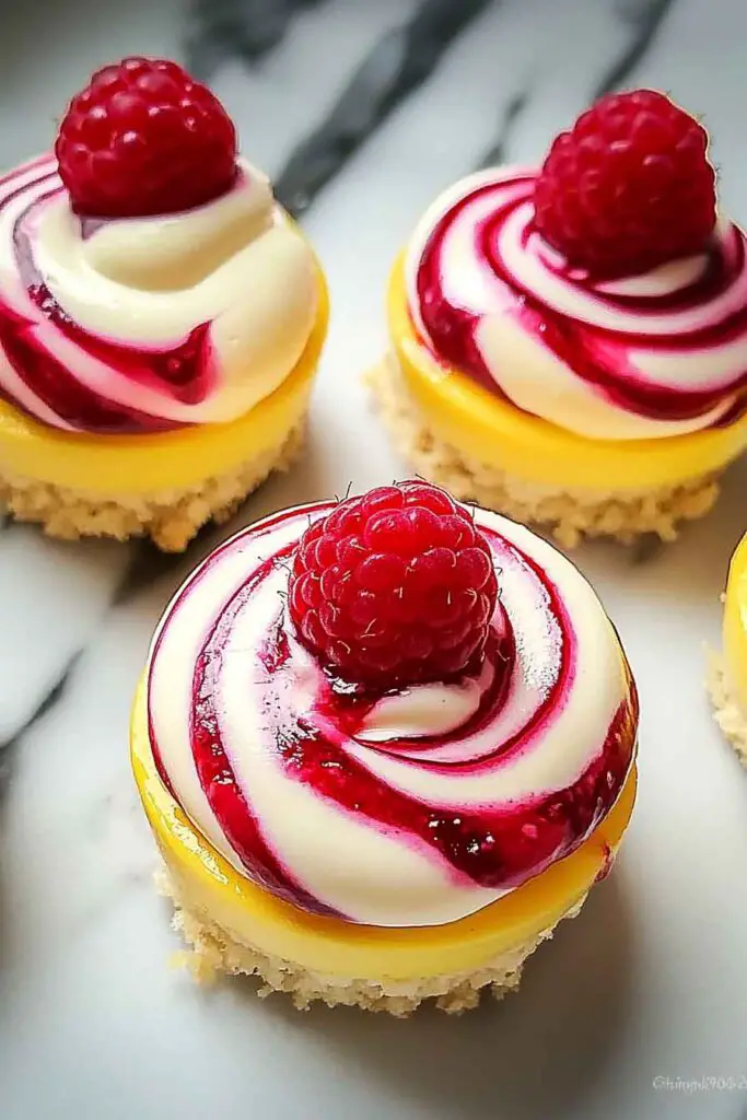 Lemon Raspberry Swirl Cheesecake Cups