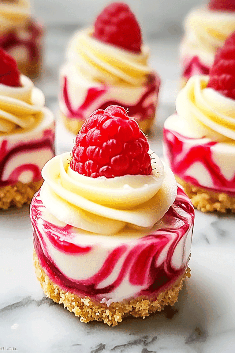 Lemon Raspberry Swirl Cheesecake Cups