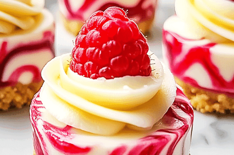 Lemon Raspberry Swirl Cheesecake Cups