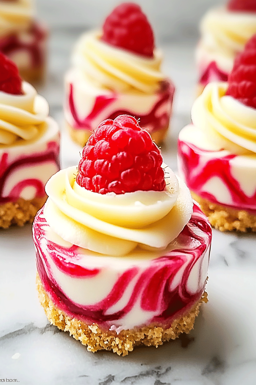 Lemon Raspberry Swirl Cheesecake Cups
