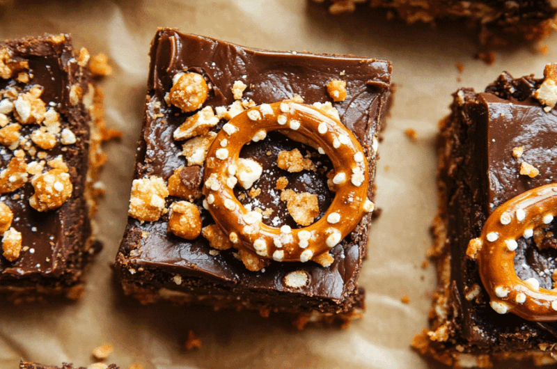 No Bake Caramel Pretzel Crack Bars