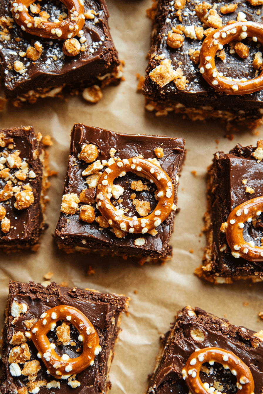 No Bake Caramel Pretzel Crack Bars
