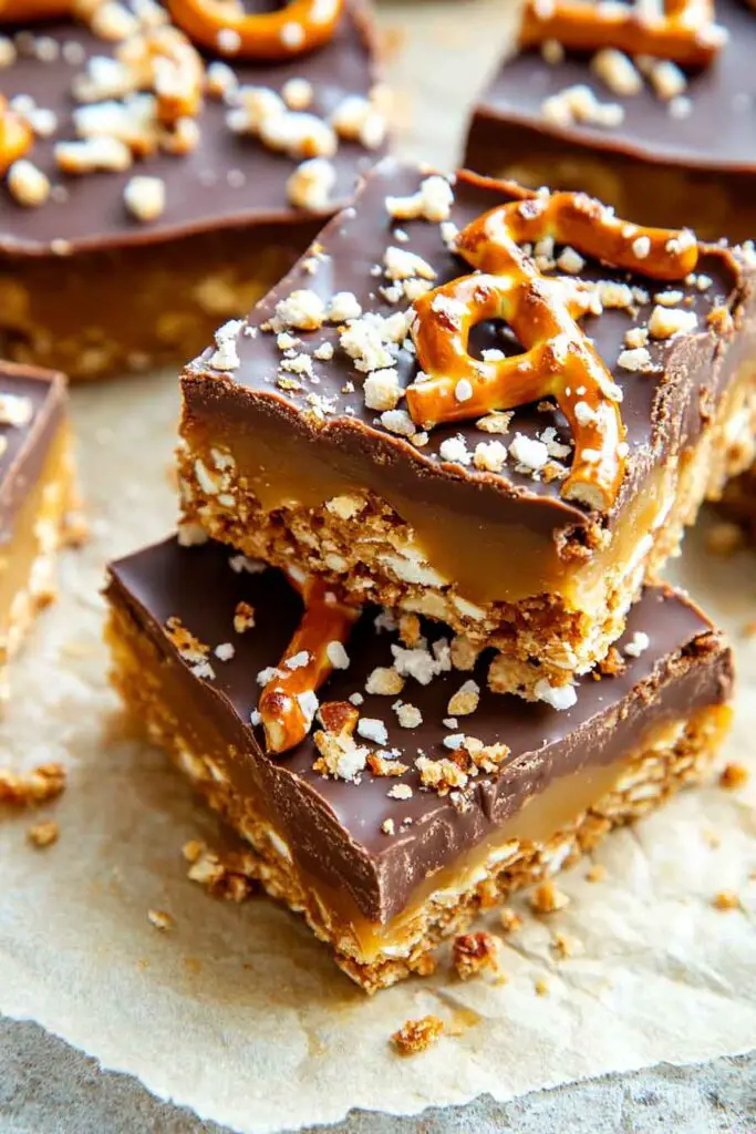 How to Make No Bake Caramel Pretzel Crack Bars