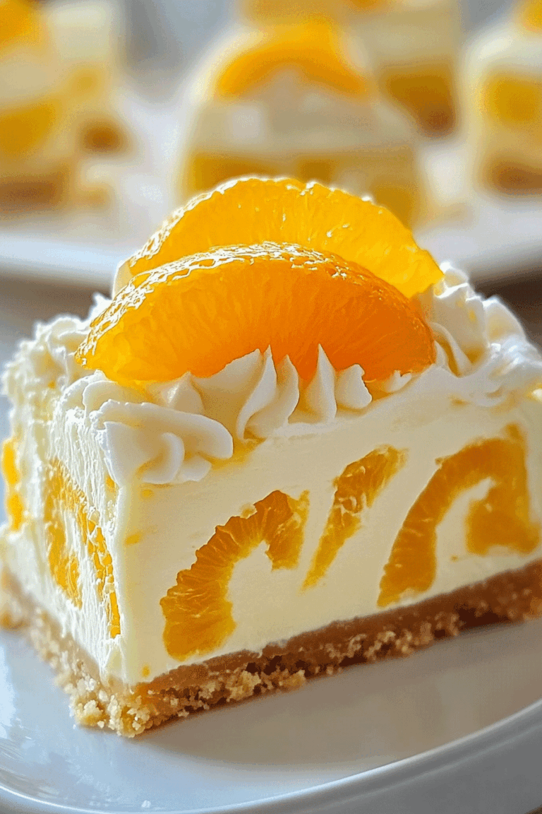 no Bake Orange Pineapple Swirl Cheesecake